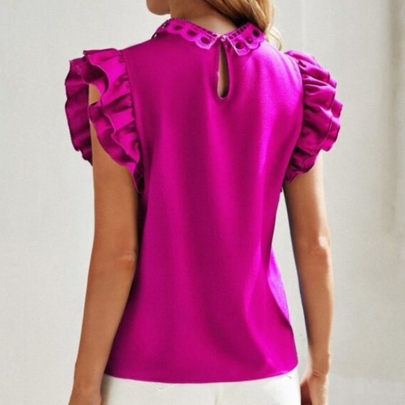 Schiffy Collar Ruffle Top - Picture 5 of 5